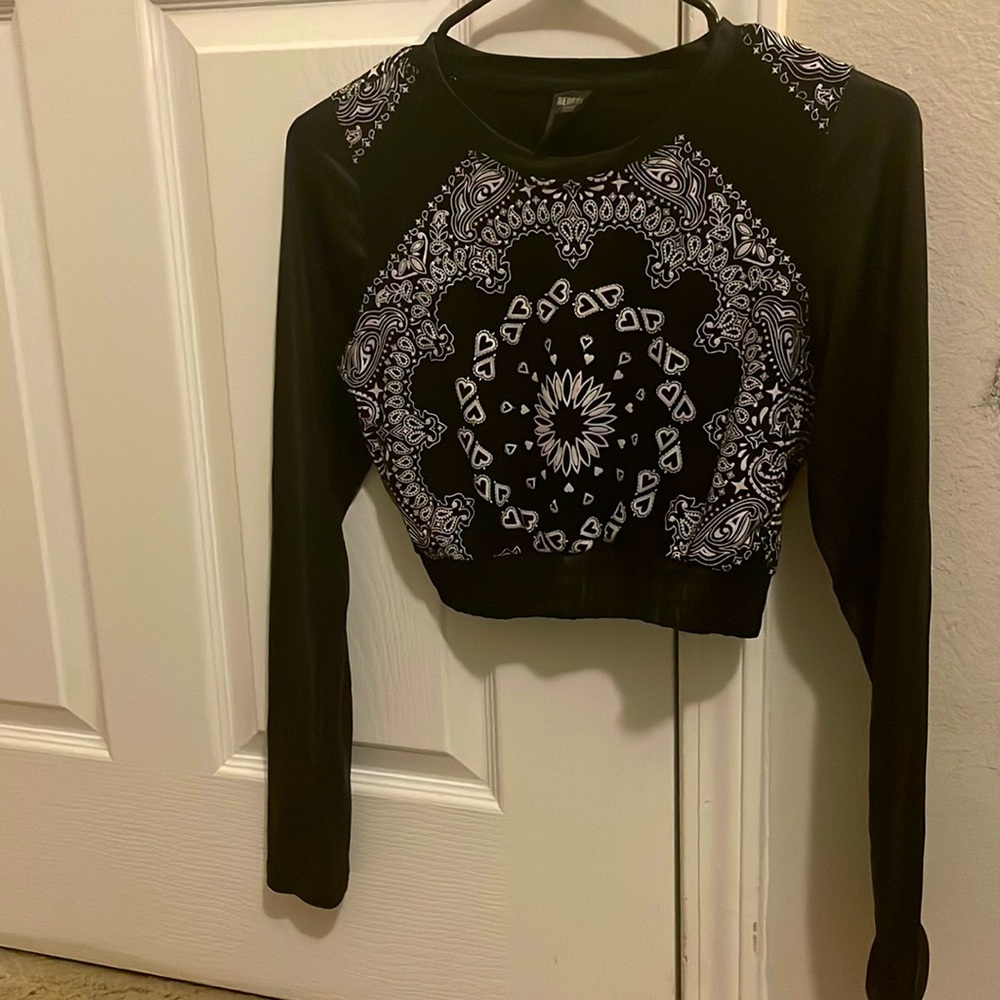 Bandana halter top mesh shirt